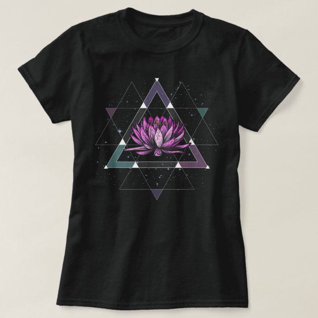 T-shirt Lotus Flower Sacred Geometry Yoga Meditation Spiri (Design devant)
