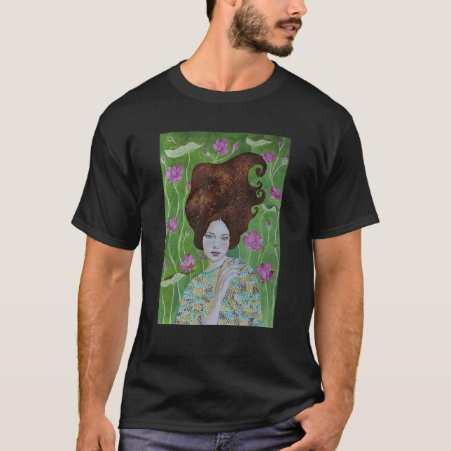 T-shirt Lotus Flower Water Lily Aquarelle femme (Devant)