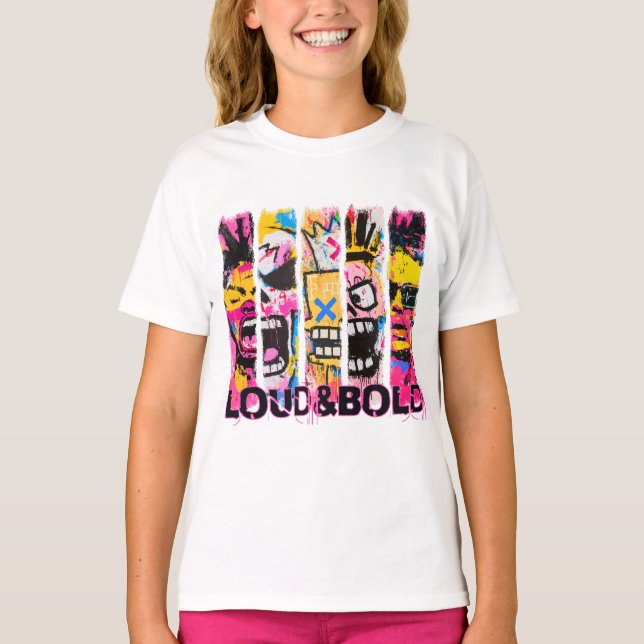 T-shirt Loud & Bold - Graffiti Street Art Design (Devant)