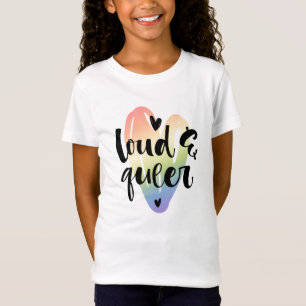 T-Shirt Loud et Queer  Coeur aquarelle