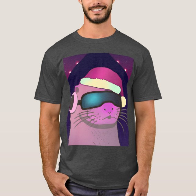 T-shirt Louer de Noël avec des amis Casquettes de Noël (Devant)