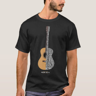 T-shirt Louez-le avec des cordes Psaume 150 Acoustic Guita