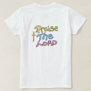 T-shirt « Louez le SEIGNEUR » avec Cross Christian Ladies 