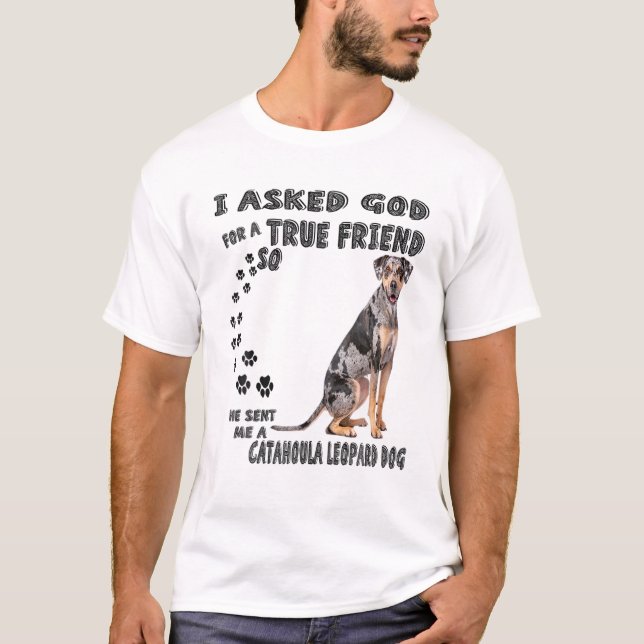 T-shirt Louisiana Catahoula Leopard Cite Maman Papa, Catah (Devant)
