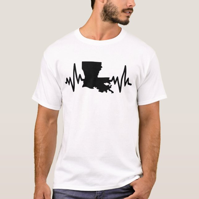 T-shirt Louisiana heartbeat design unisex (Devant)