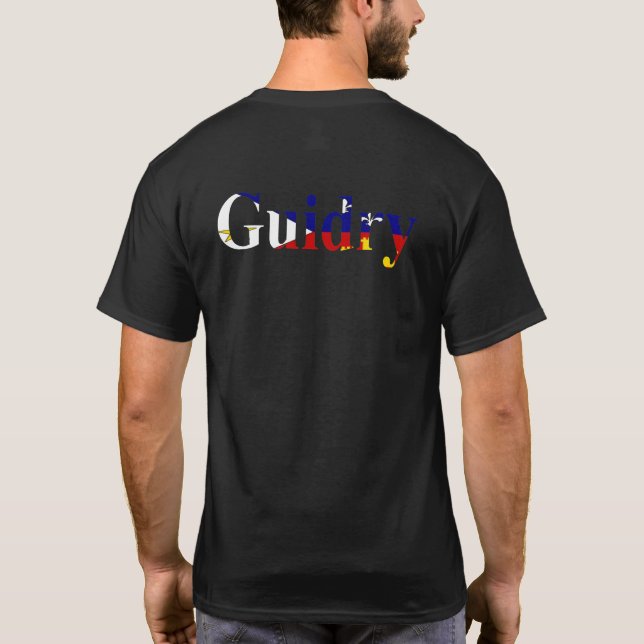 T-shirt Louisiane Acadien Drapeau Guidry Cajun Pride Coeur (Dos)