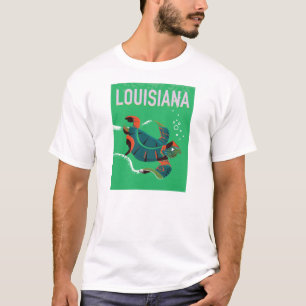 T-shirt louisiane USA affiche d'art vintage de voyage