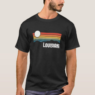 T-shirt Louisiane Vintage Sunset 80s Retro Summer State US