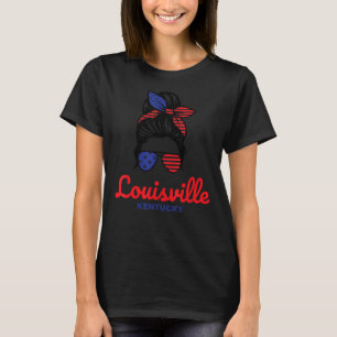 T-shirt Louisville Kentucky Retro Messy Bun