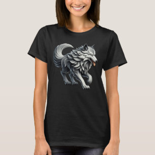 T-shirt Loup Abstrait