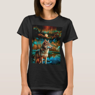 T-shirt Loup Abstrait à Woods