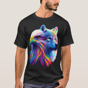 T-shirt loup, aigle, portrait