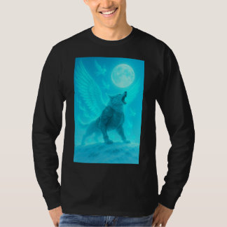 T-shirt Loup ailé mystique hurlant à la lune