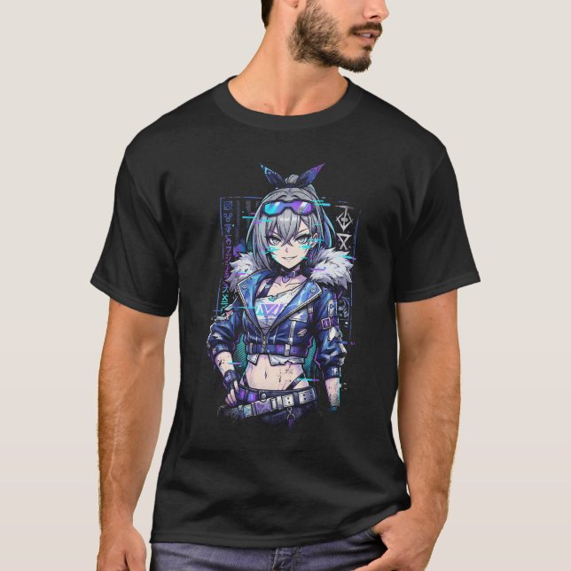 T-shirt Loup Argenté HSR Crop Top Shorts Cuissardes Hacker (Devant)