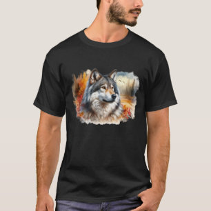 T-shirt Loup aux couleurs d'automne : La beauté de la natu