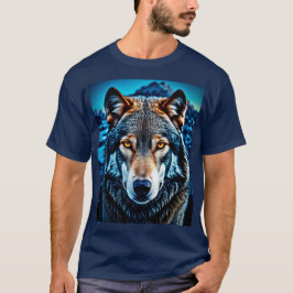 T-shirt Loup bleu Pleine lune