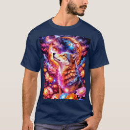T-shirt Loup coloré Abstrait