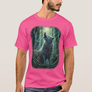 T-shirt Loup Dans La Forêt Qui hurle À L'Imaginaire De La