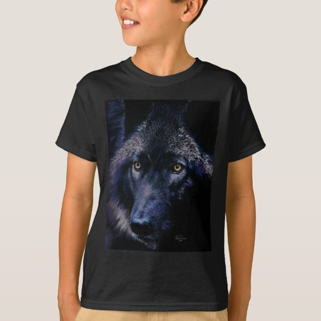T-shirt Loup dans le clair de lune (a) (Devant)
