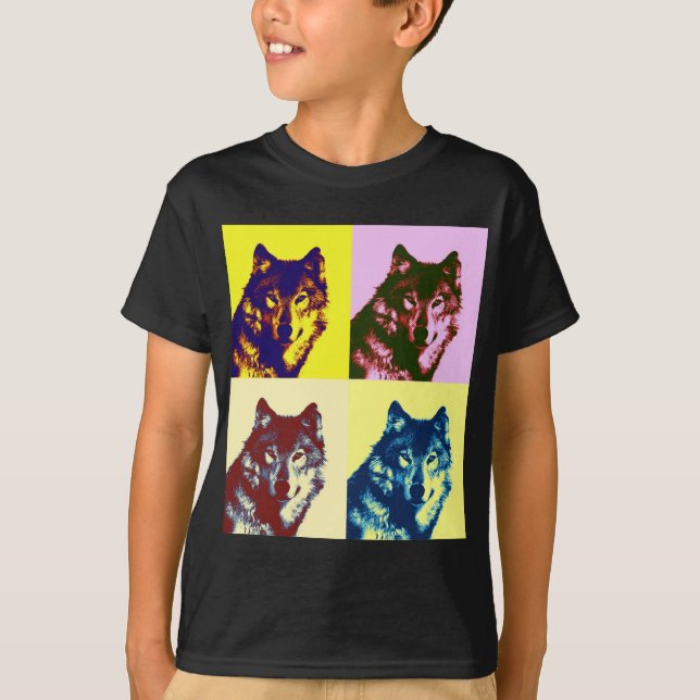 T-shirt Loup d'art pop (Devant)