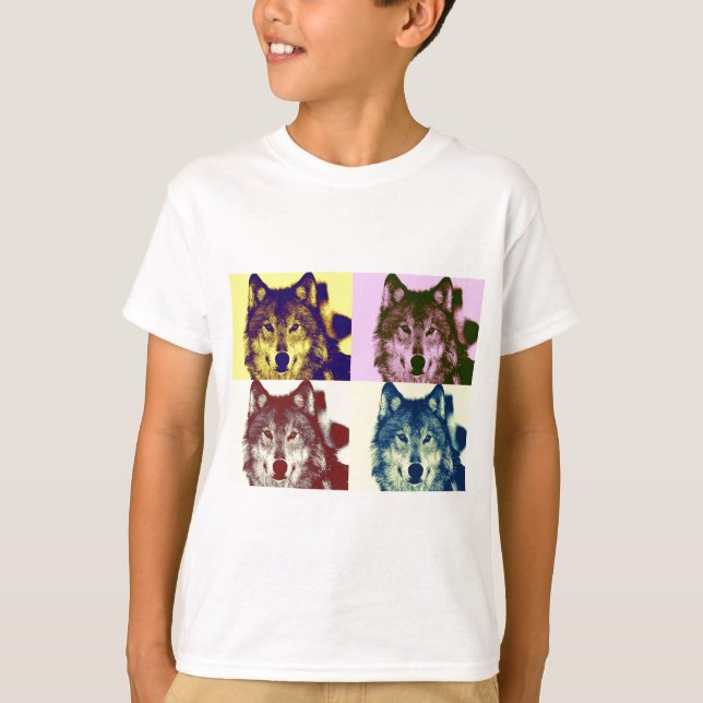 T-shirt Loup d'art pop (Devant)