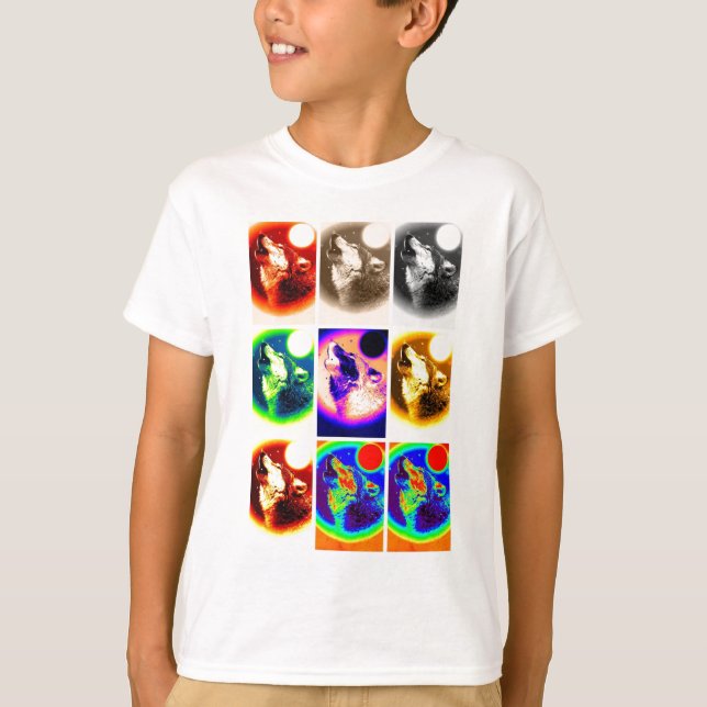 T-shirt Loup d'art pop (Devant)
