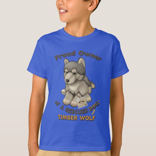 T-shirt Loup de bois de construction secouru (Devant)
