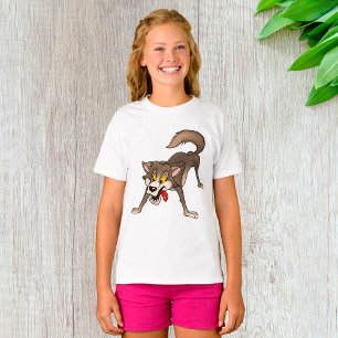 T-shirt Loup de dessin animé avec une expression de folie