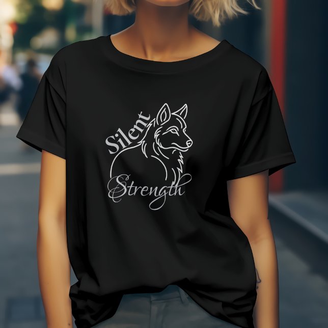 T-shirt Loup de force silencieuse (Créateur téléchargé)