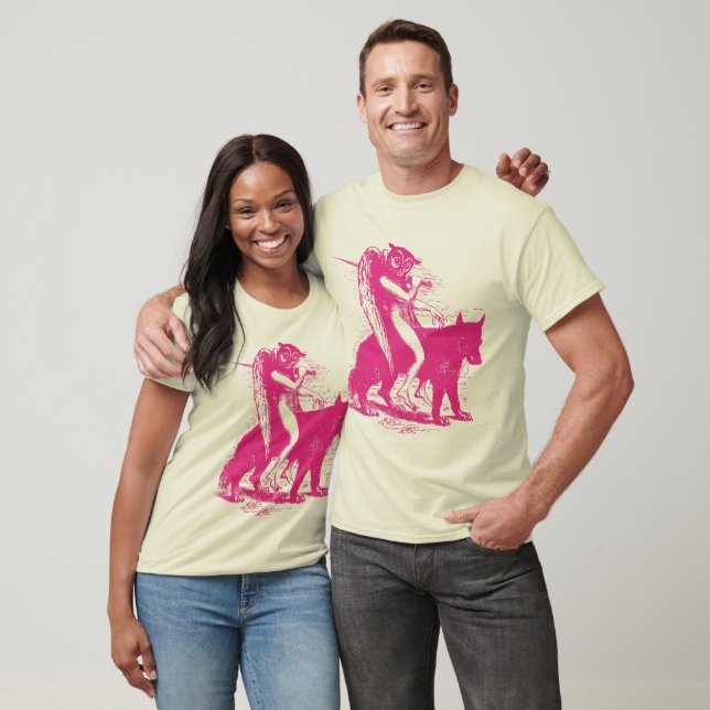 T-shirt loup de mer en magenta (Unisexe)