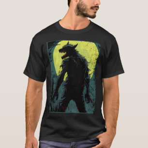 T-shirt loup déchirant vintage