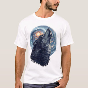 T-shirt Loup des Étoiles – Illustration Animale Céleste