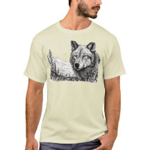 LOUP DESSINÉ À LA MAIN,