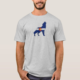 T-shirt Loup du drapeau du Colorado