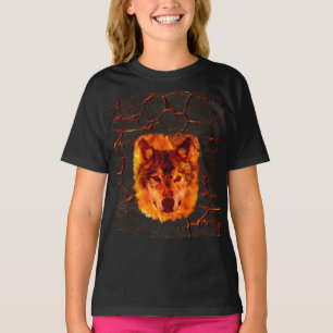 T-shirt Loup du feu de lave