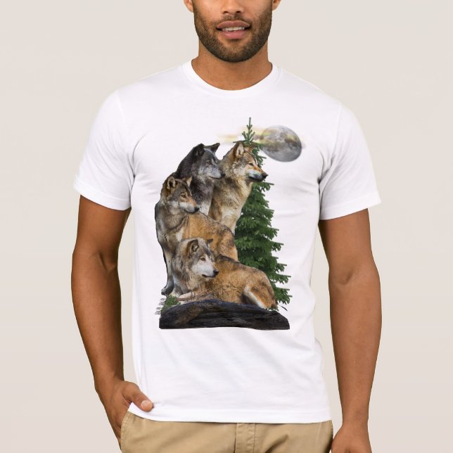 T-shirt Loup et lune (Devant)