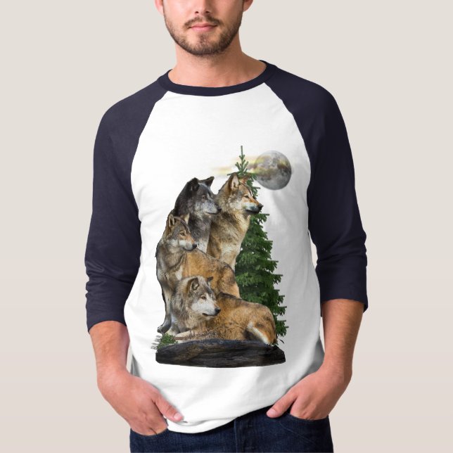 T-shirt Loup et lune (Devant)