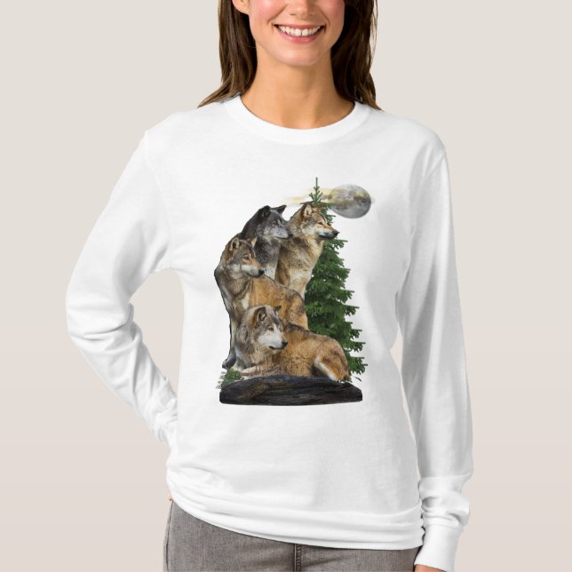 T-shirt Loup et lune (Devant)