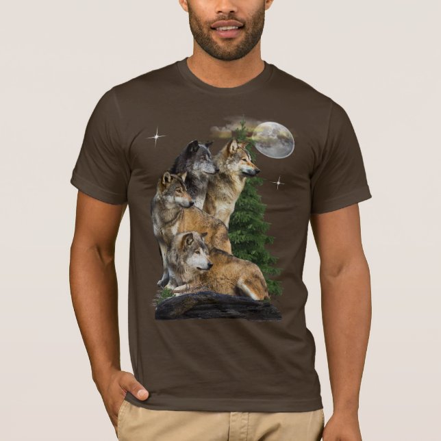 T-shirt Loup et lune (Devant)
