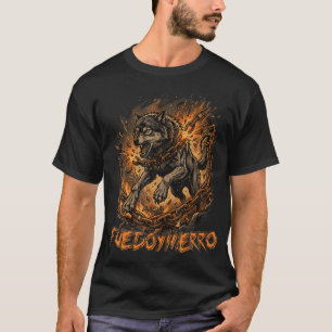 T-shirt Loup féroce brisant les chaînes Feu Fer Motivation