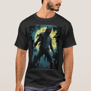 T-shirt loup-garou de nuit fouettant le loup