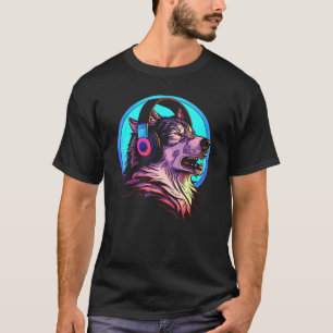 T-shirt Loup-garou hurlant des années 80 avec casque Retro