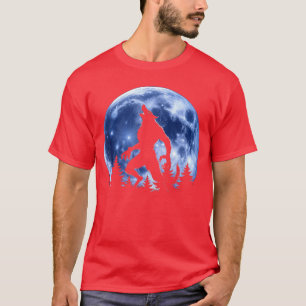 T-shirt Loup-garou hurleur Loup Nuit Horreur rétro