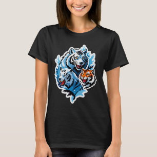 T-shirt Loup givré et Tigre – Glace et Puissance