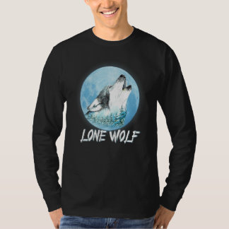 T-shirt Loup Gris Hurle à la Lune