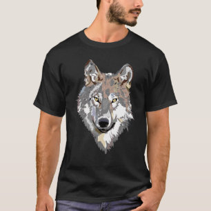 T-shirt Loup gris Loup blanc Loup solitaire Loup Vintage L