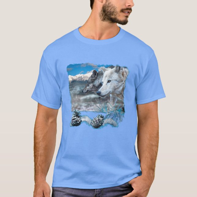 T-shirt Loup gris "LOUPS SENTINEL" (Devant)