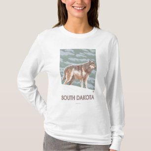 T-shirt Loup gris StandingSouth Dakota