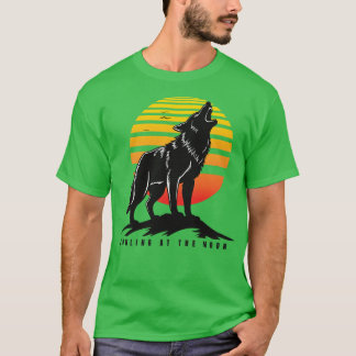 T-shirt Loup hurlant à la lune