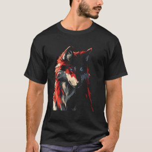 T-shirt Loup hurlant à la lune Graphisme faunique pour H